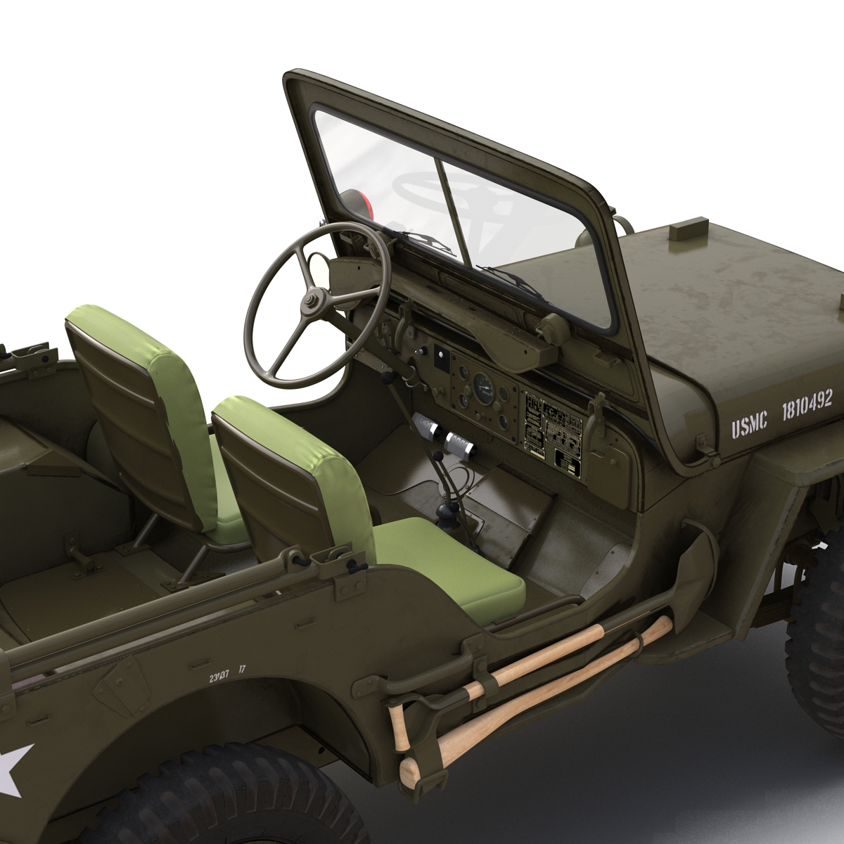 Jeep Willys M38 Rigged 3D