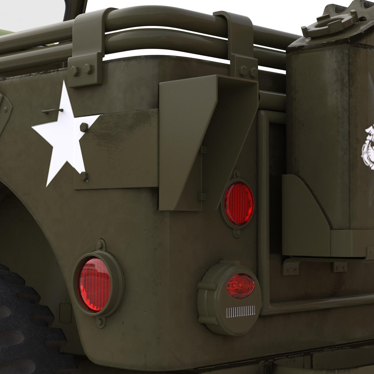 Jeep Willys M38 Rigged 3D