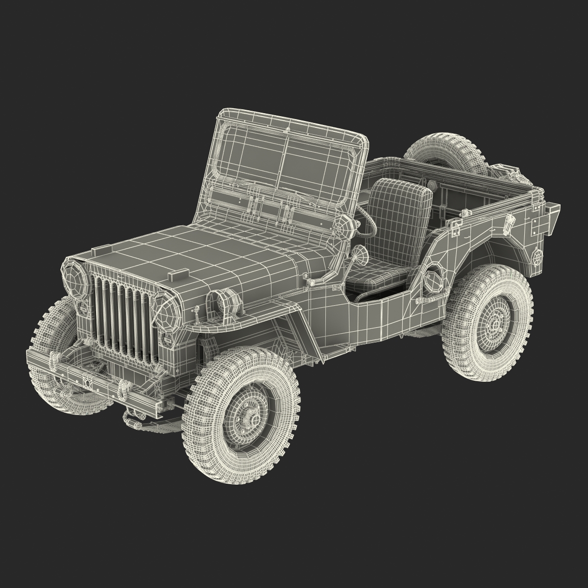 Jeep Willys M38 Rigged 3D