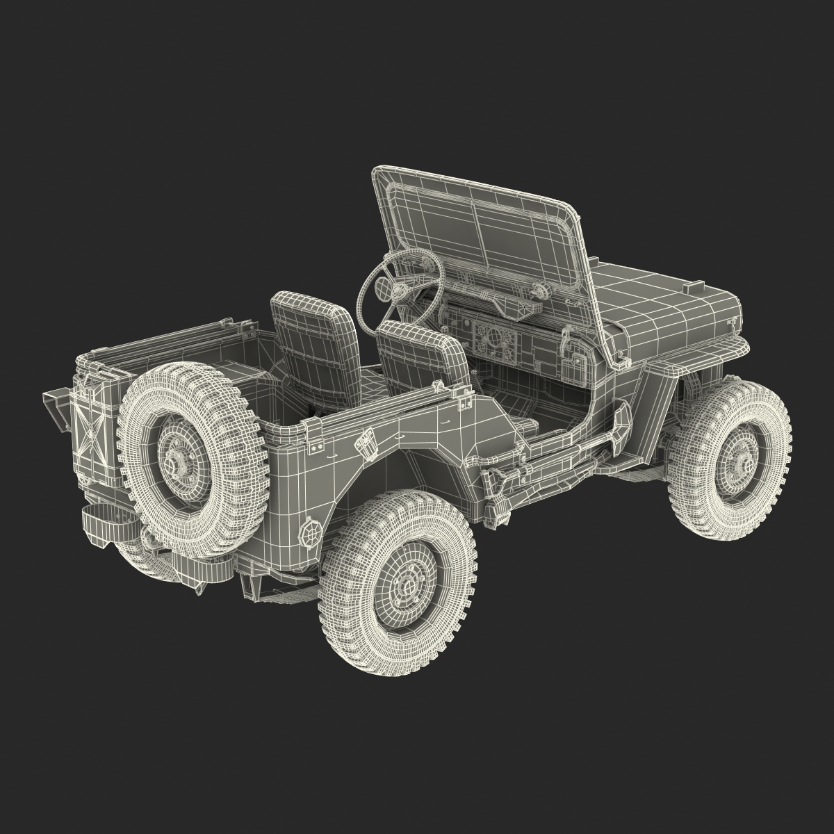 Jeep Willys M38 Rigged 3D