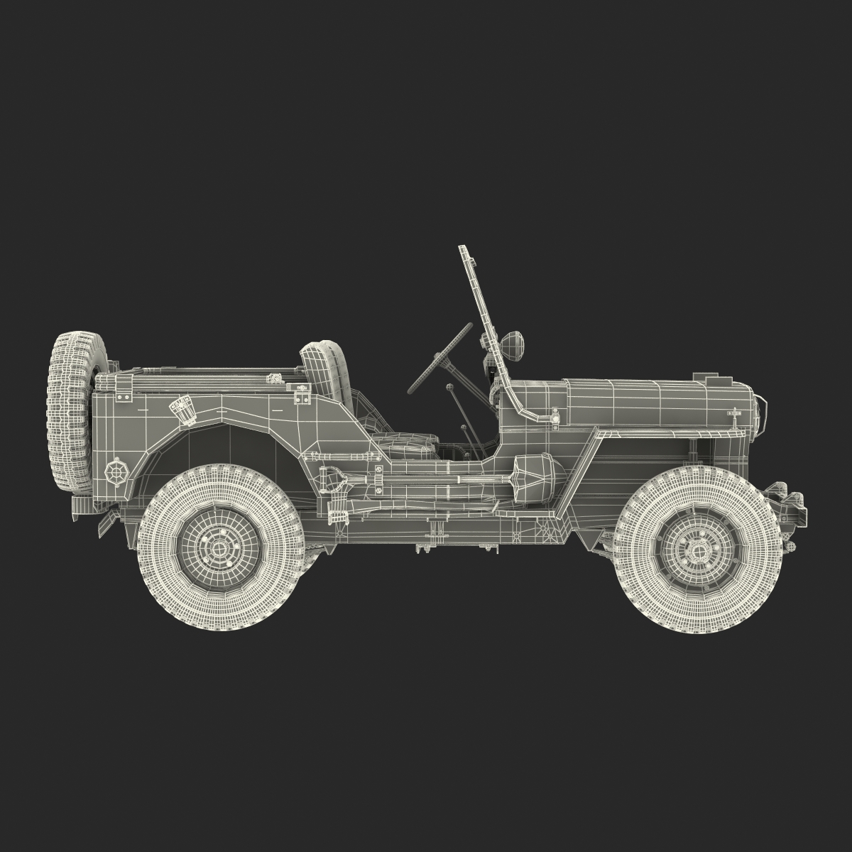 Jeep Willys M38 Rigged 3D