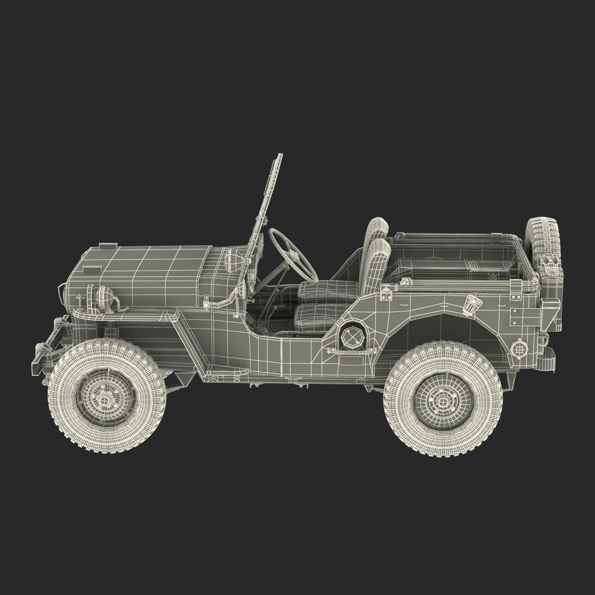 Jeep Willys M38 Rigged 3D