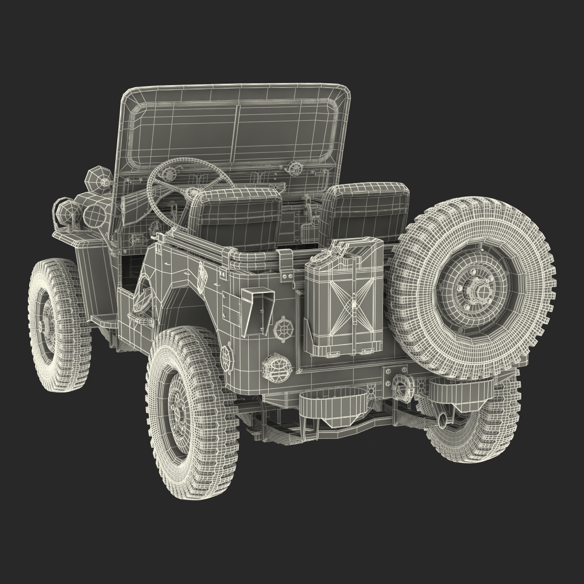 Jeep Willys M38 Rigged 3D