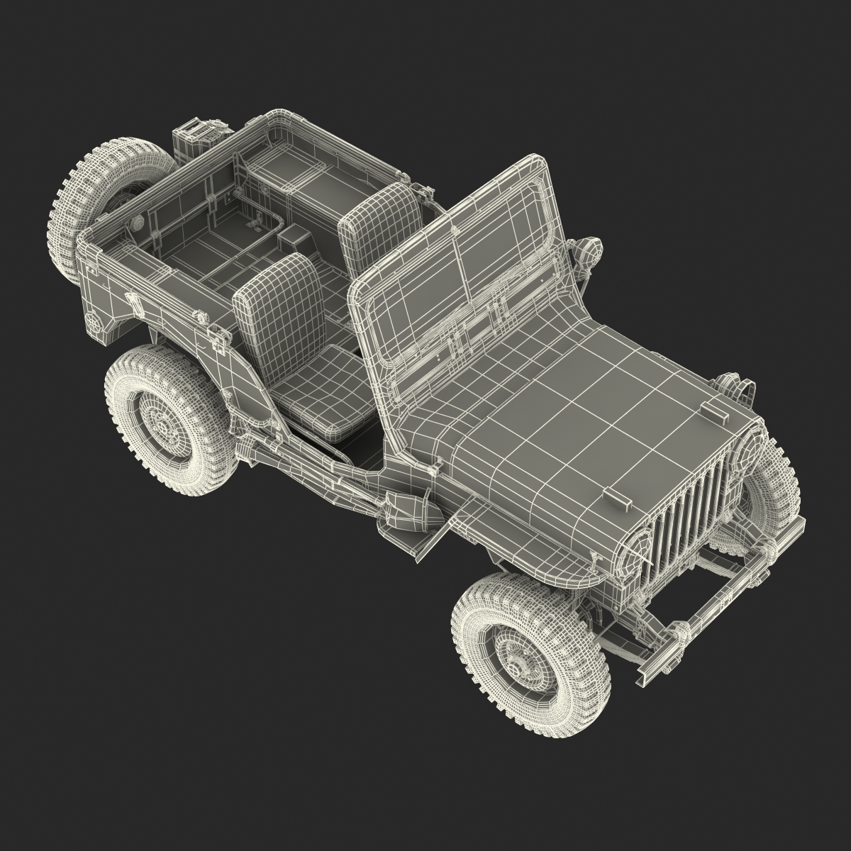 Jeep Willys M38 Rigged 3D