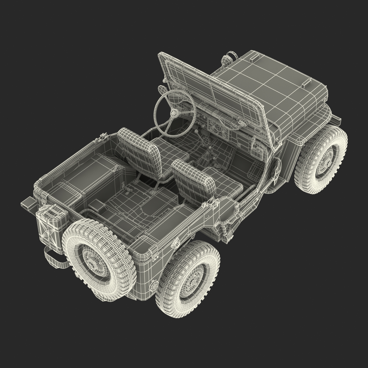 Jeep Willys M38 Rigged 3D