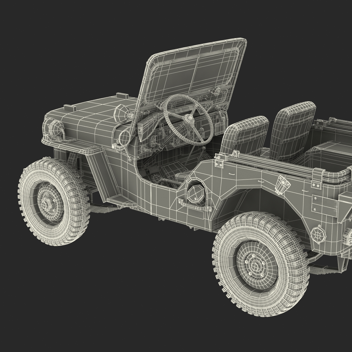 Jeep Willys M38 Rigged 3D