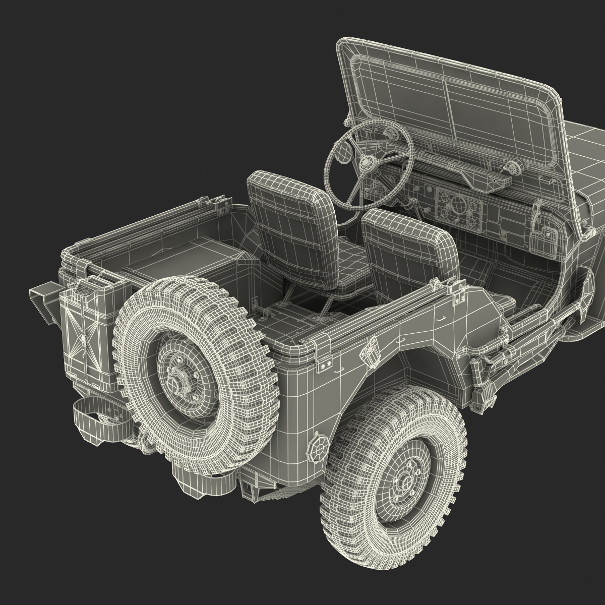 Jeep Willys M38 Rigged 3D