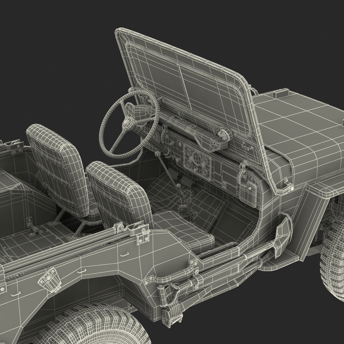 Jeep Willys M38 Rigged 3D