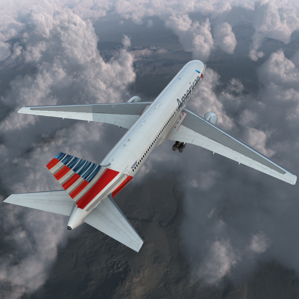 Boeing 767 300 American Airlines Rigged 3D model