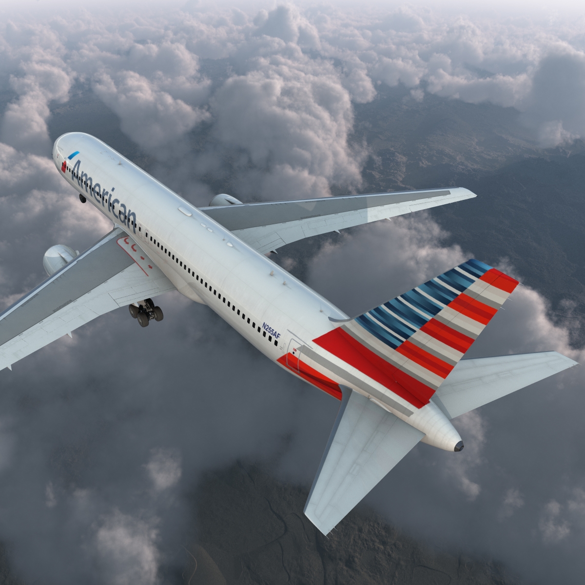 Boeing 767 300 American Airlines Rigged 3D model