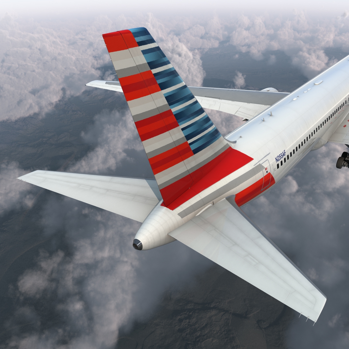 Boeing 767 300 American Airlines Rigged 3D model