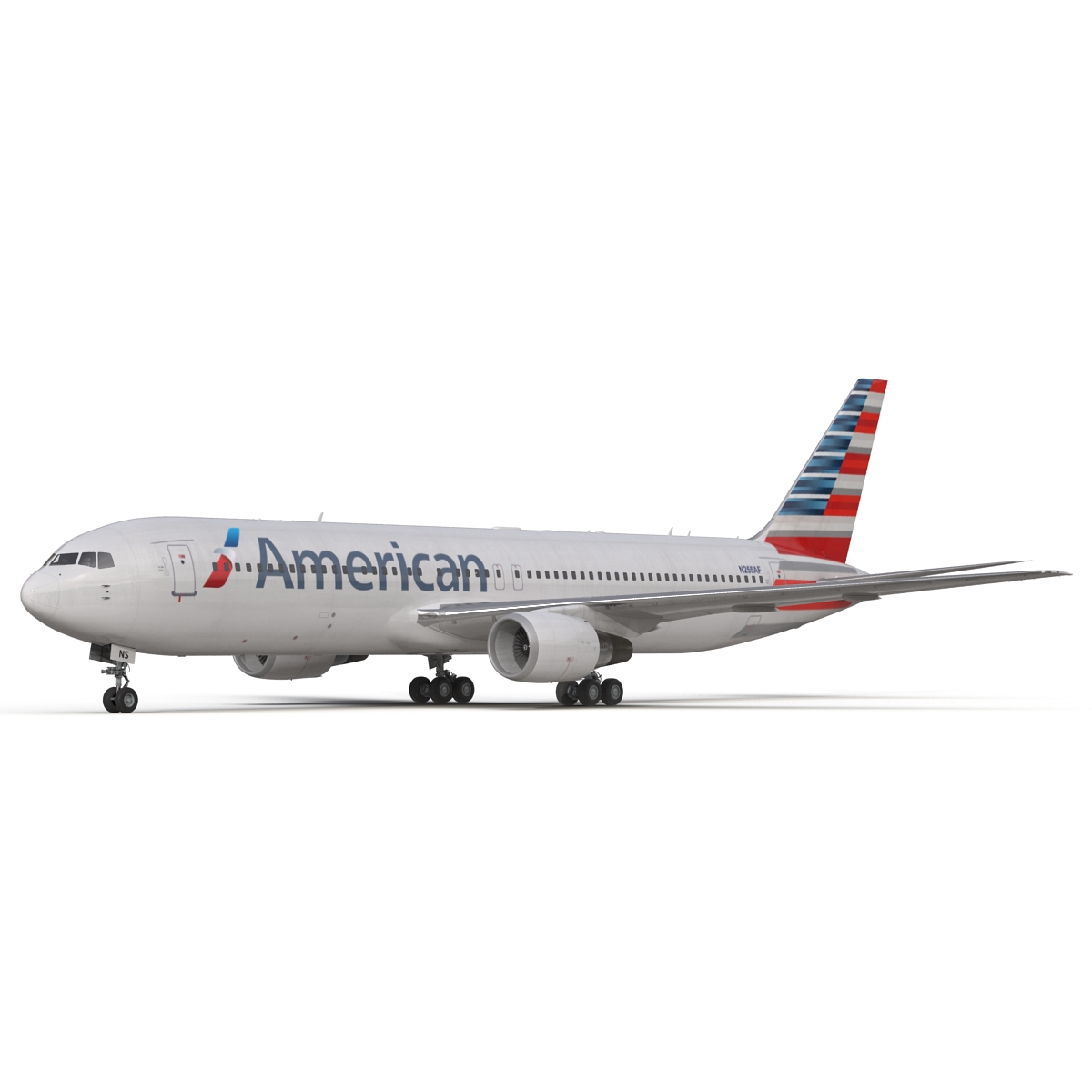 Boeing 767 300 American Airlines Rigged 3D model