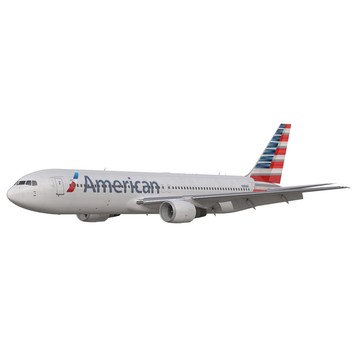 Boeing 767 300 American Airlines Rigged 3D model