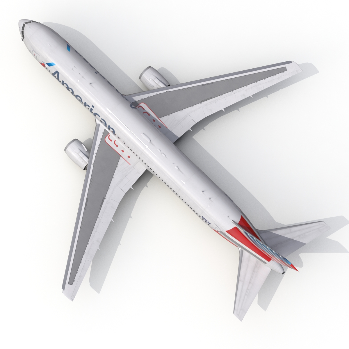 Boeing 767 300 American Airlines Rigged 3D model