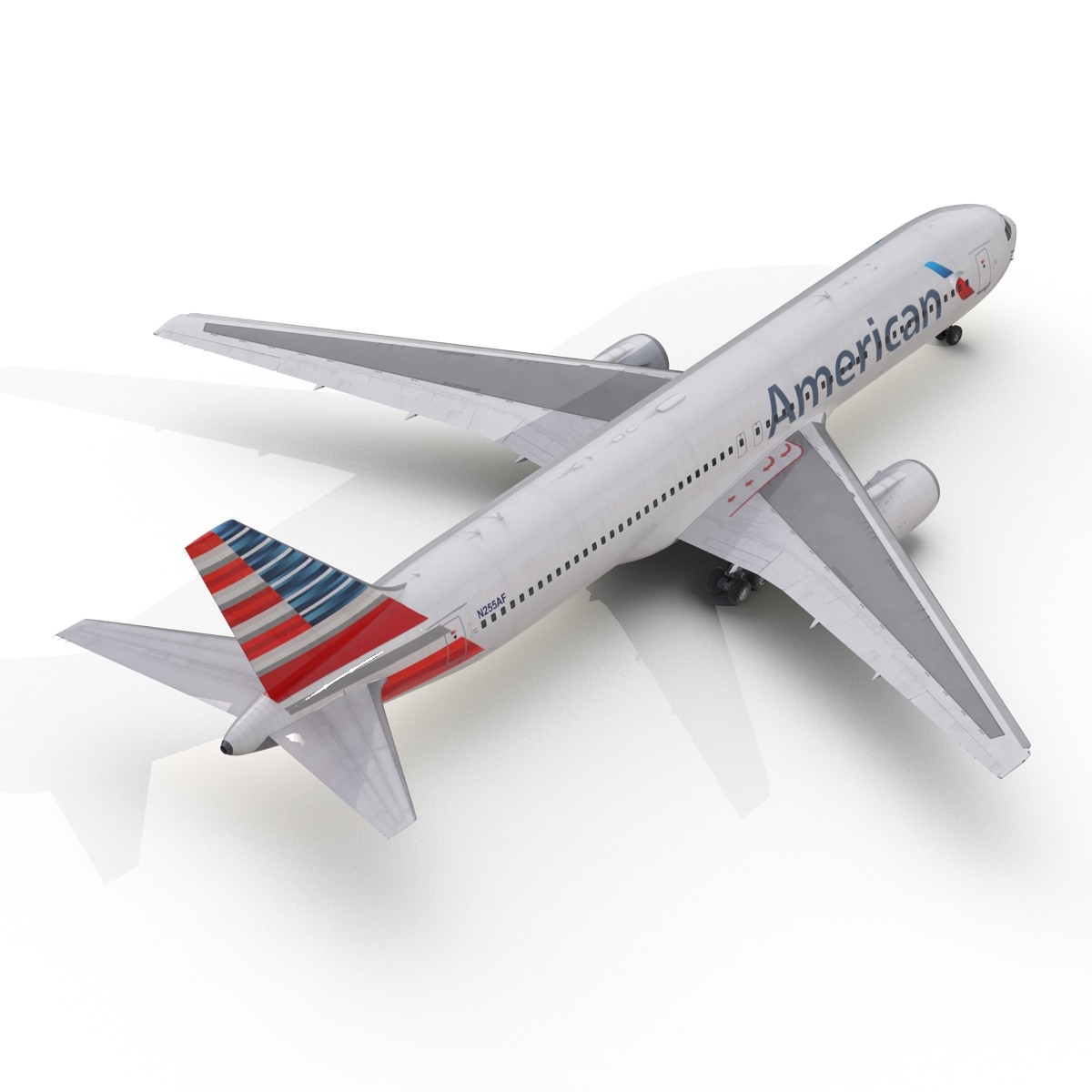 Boeing 767 300 American Airlines Rigged 3D model