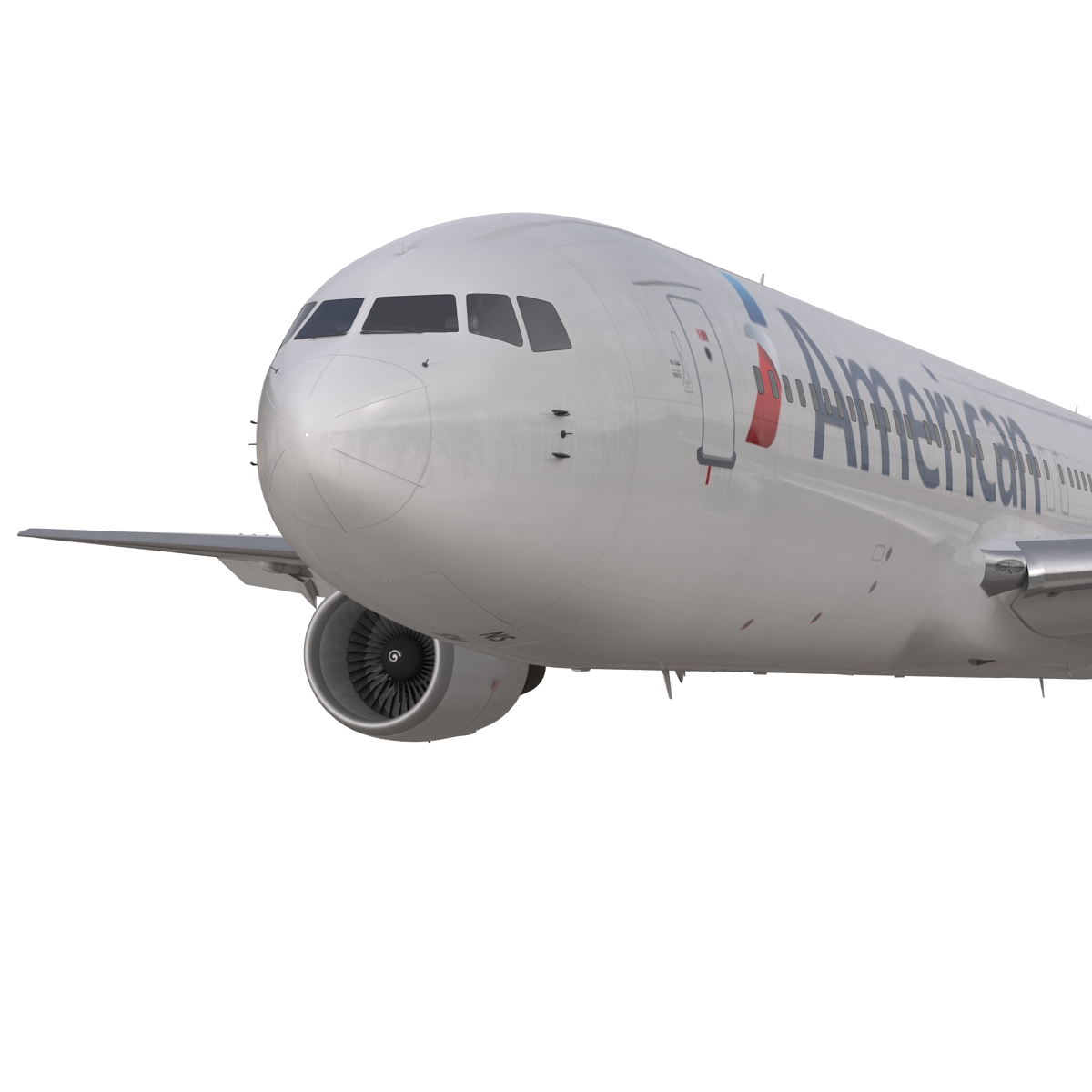 Boeing 767 300 American Airlines Rigged 3D model