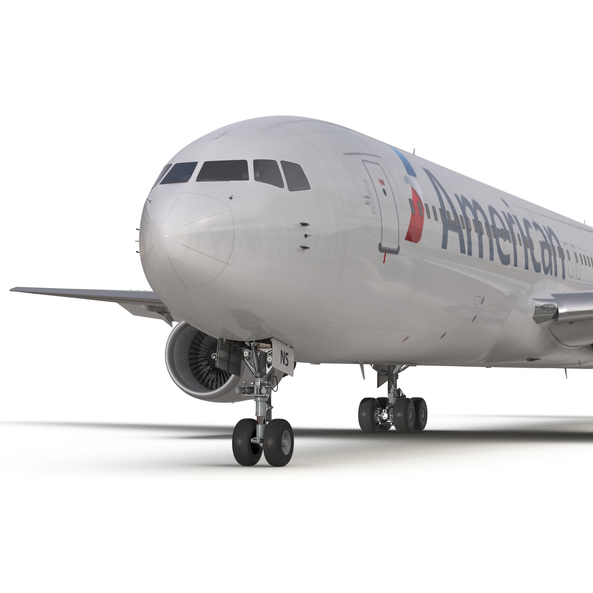 Boeing 767 300 American Airlines Rigged 3D model