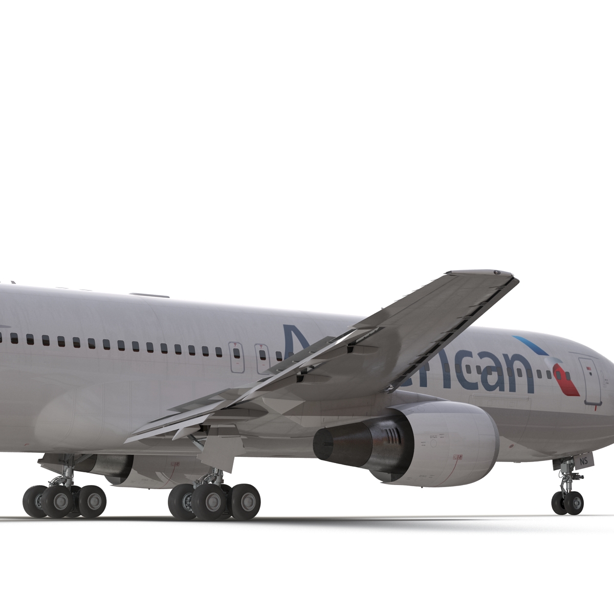 Boeing 767 300 American Airlines Rigged 3D model