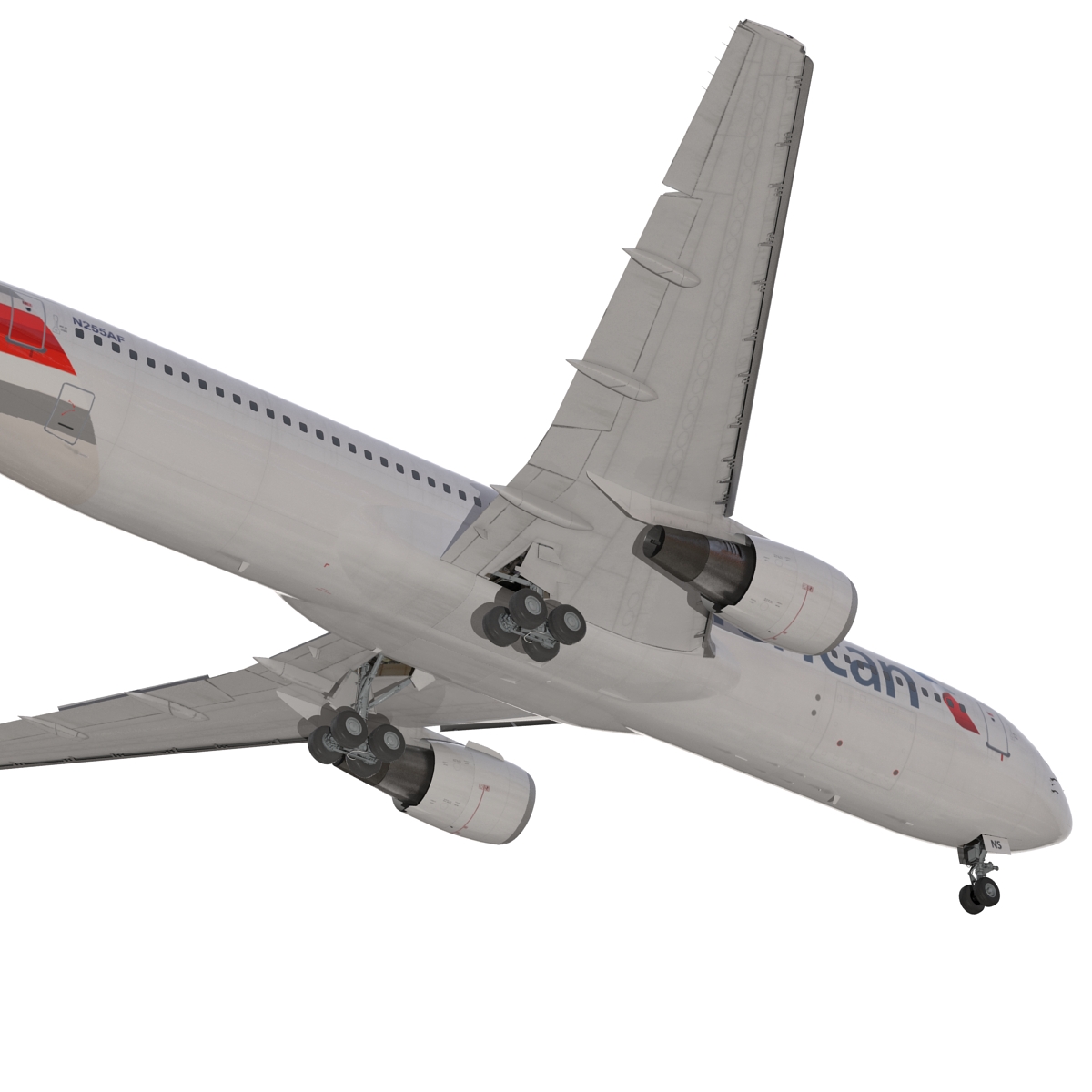 Boeing 767 300 American Airlines Rigged 3D model