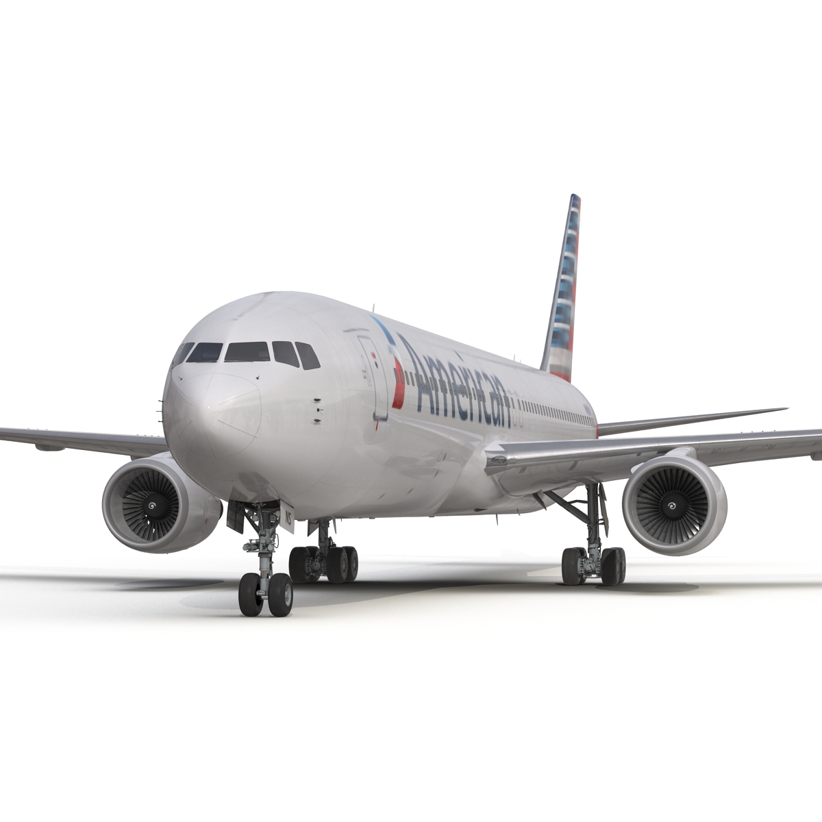 Boeing 767 300 American Airlines Rigged 3D model