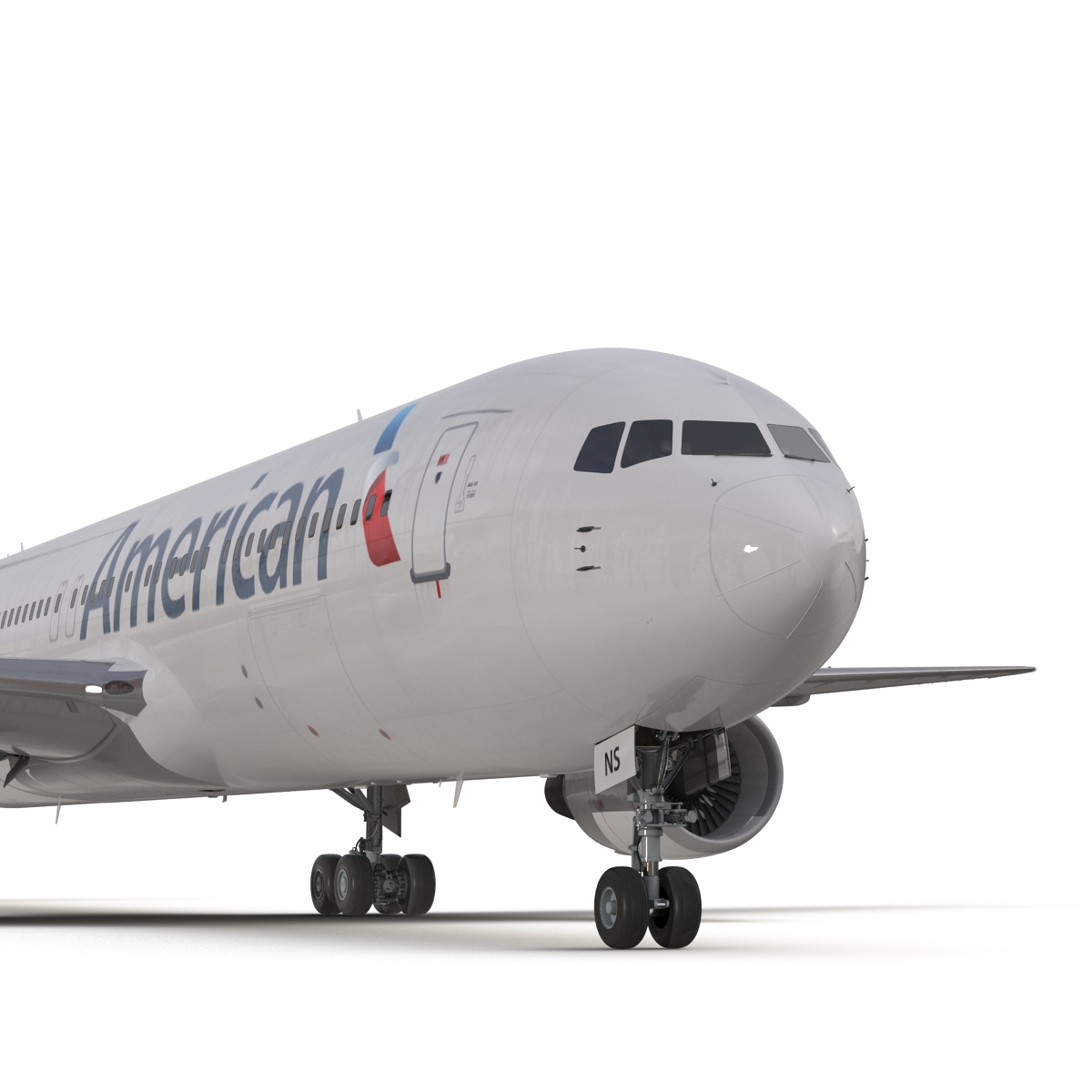 Boeing 767 300 American Airlines Rigged 3D model