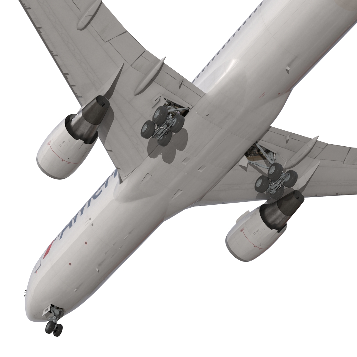 Boeing 767 300 American Airlines Rigged 3D model