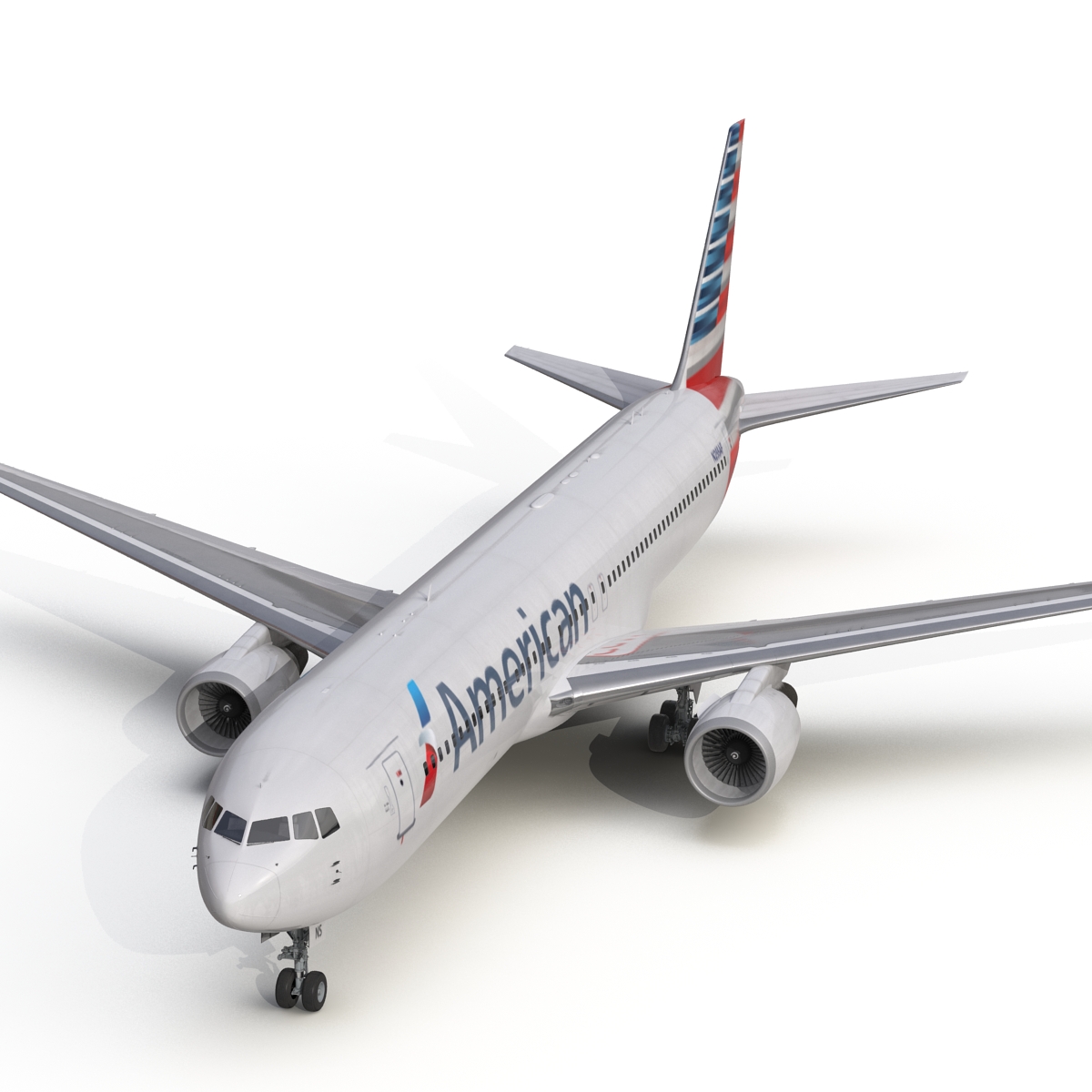 Boeing 767 300 American Airlines Rigged 3D model