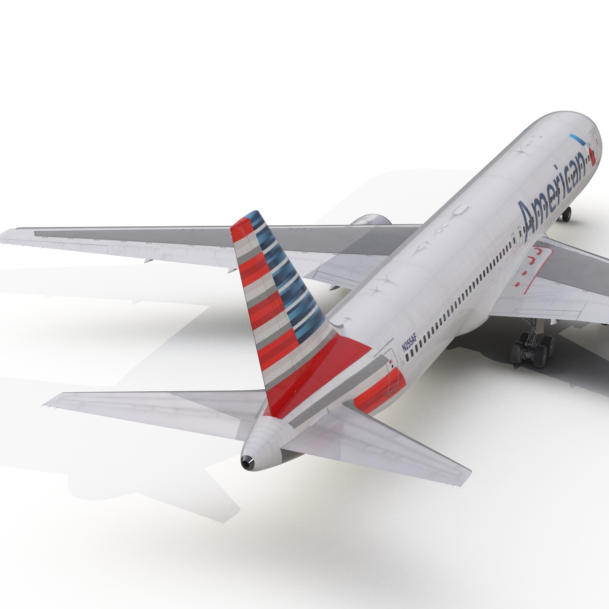 Boeing 767 300 American Airlines Rigged 3D model