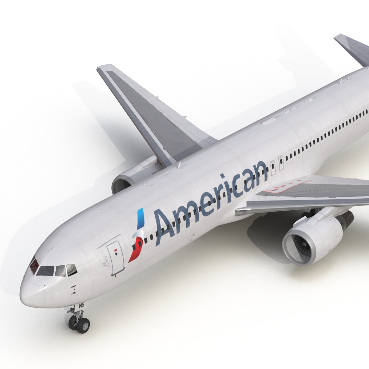 Boeing 767 300 American Airlines Rigged 3D model