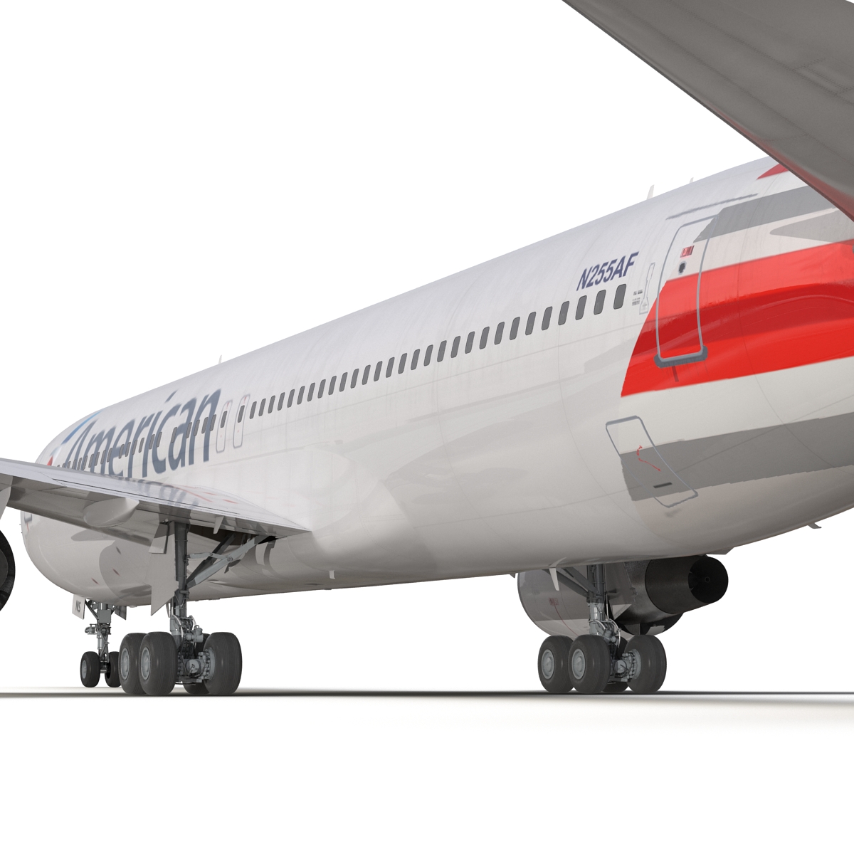 Boeing 767 300 American Airlines Rigged 3D model