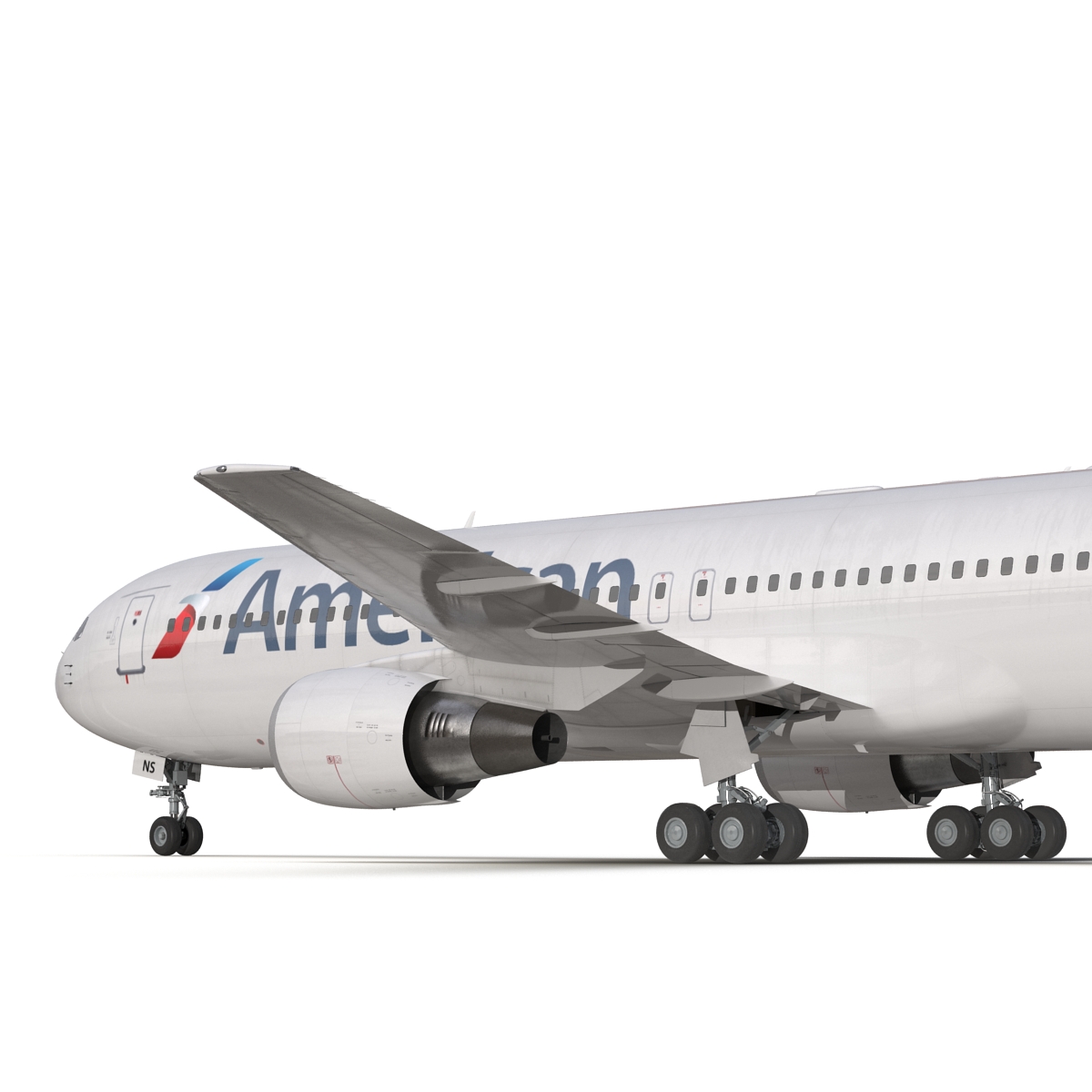 Boeing 767 300 American Airlines Rigged 3D model