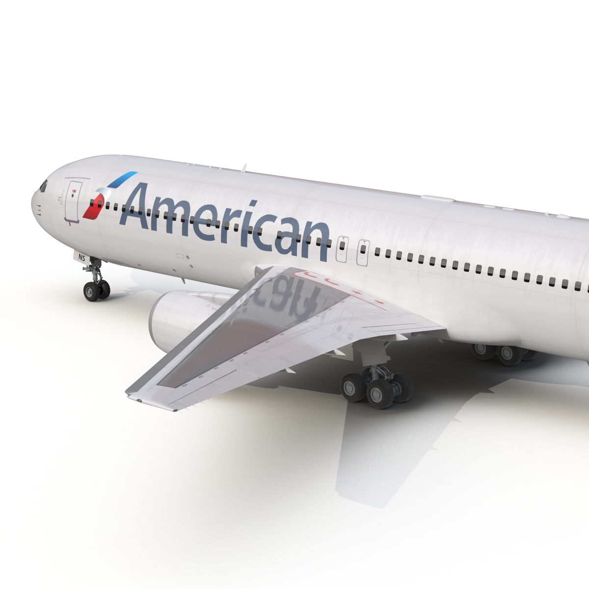 Boeing 767 300 American Airlines Rigged 3D model