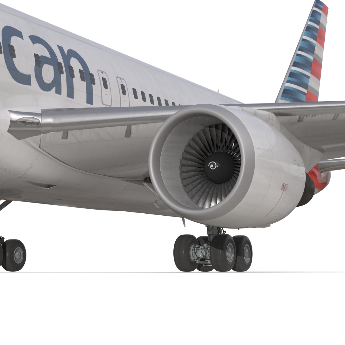 Boeing 767 300 American Airlines Rigged 3D model