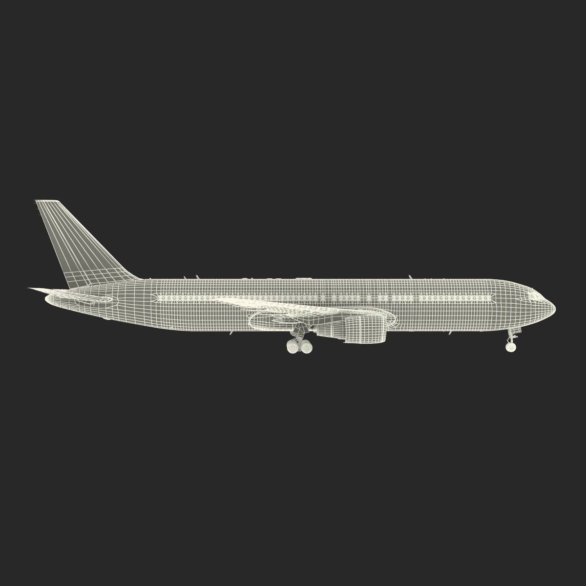 Boeing 767 300 American Airlines Rigged 3D model