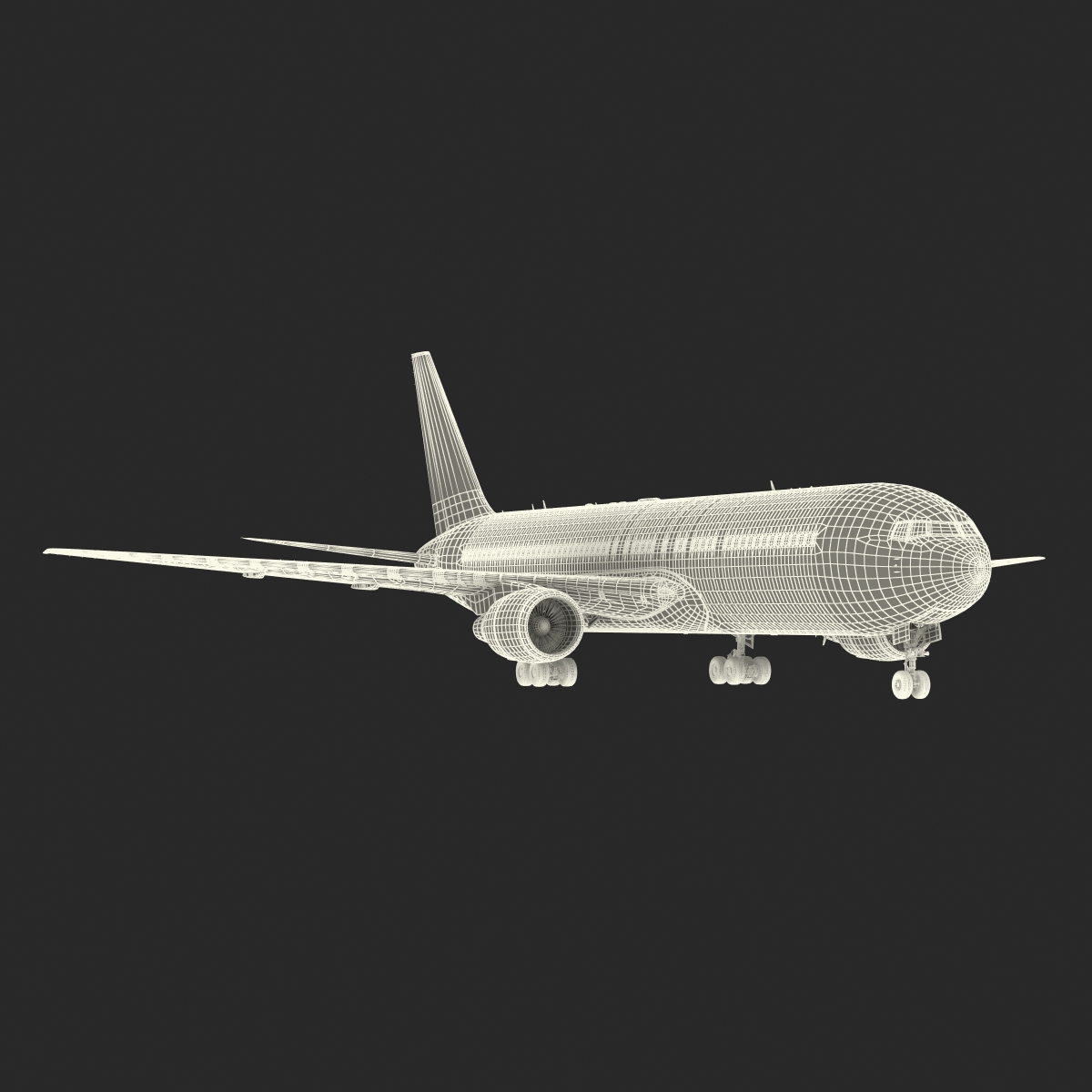 Boeing 767 300 American Airlines Rigged 3D model