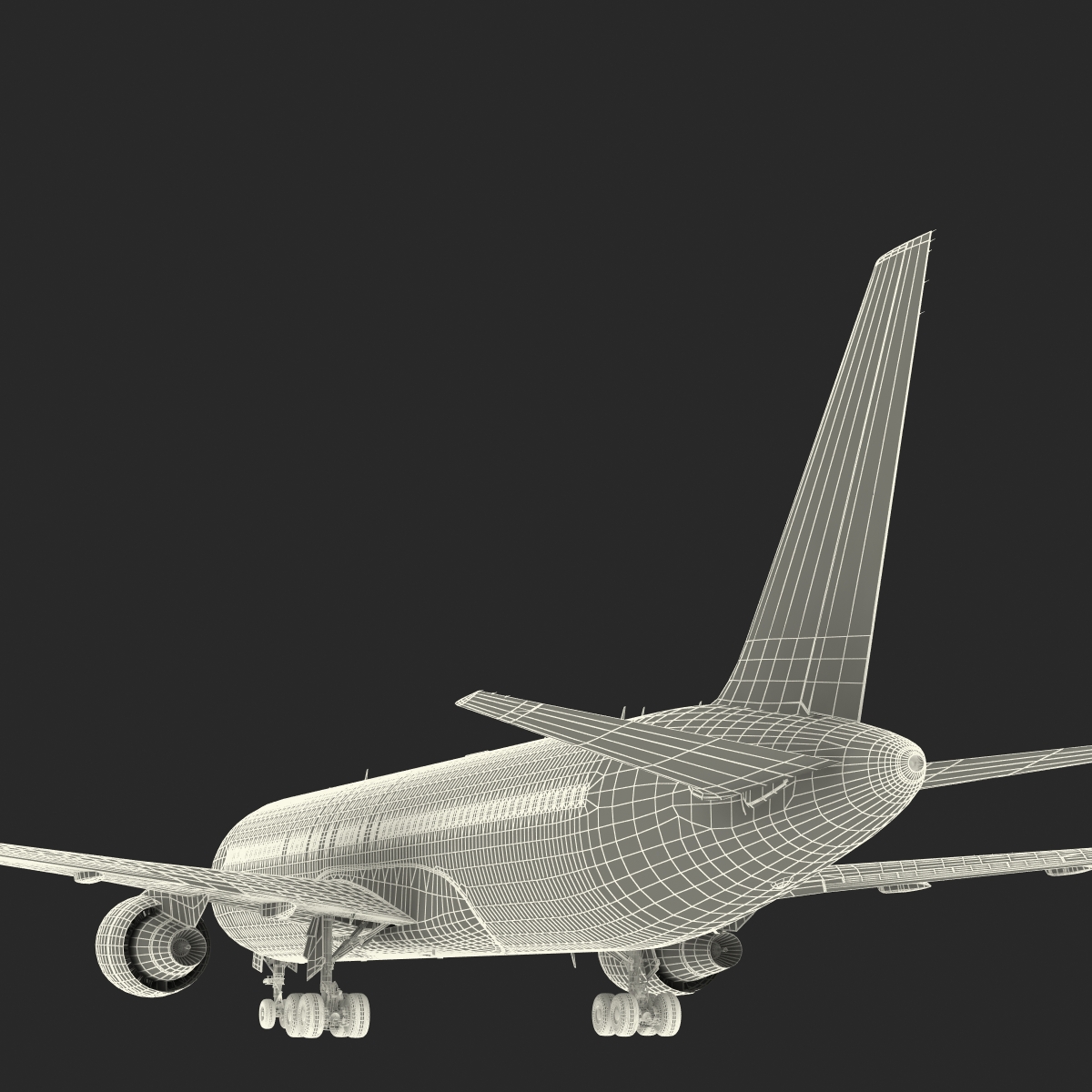 Boeing 767 300 American Airlines Rigged 3D model