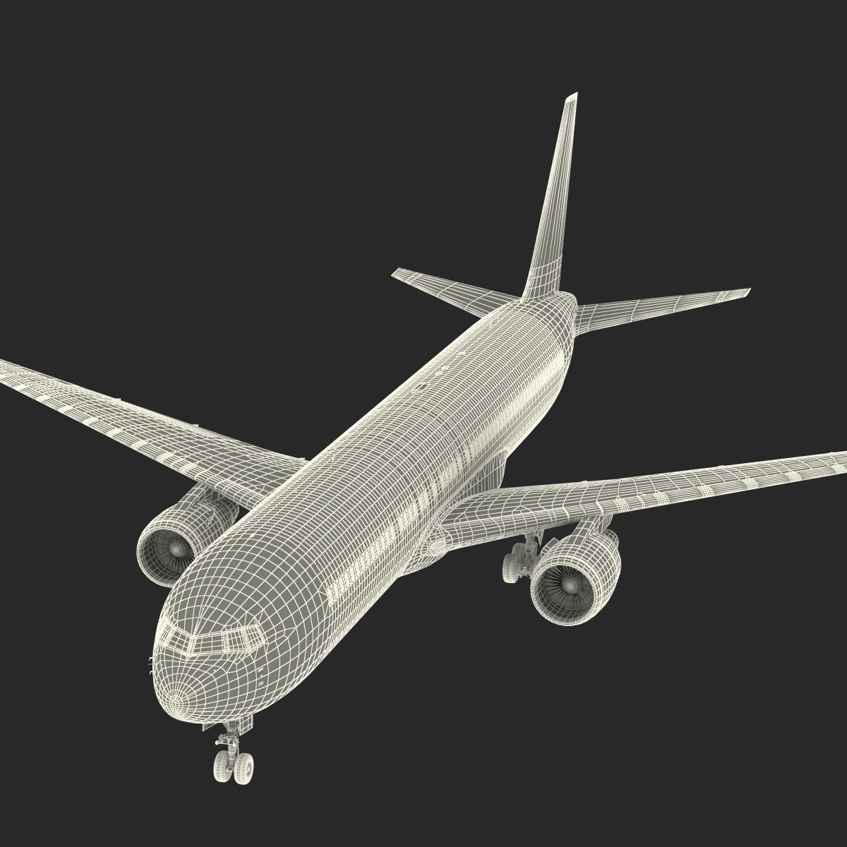 Boeing 767 300 American Airlines Rigged 3D model