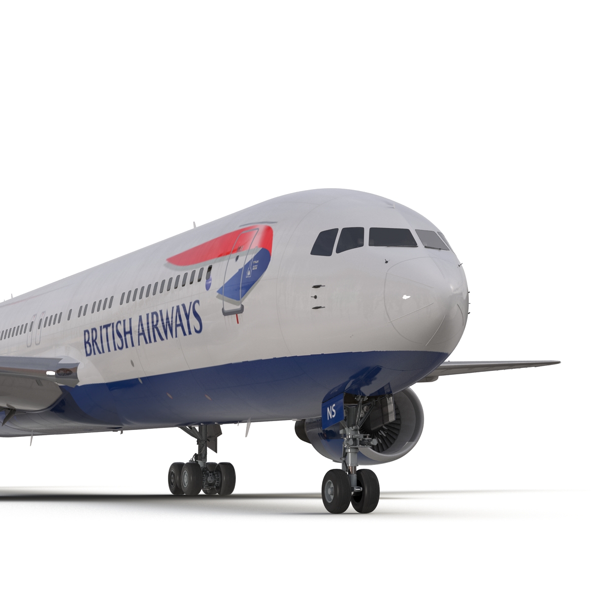 Boeing 767 300 British Airways Rigged 3D