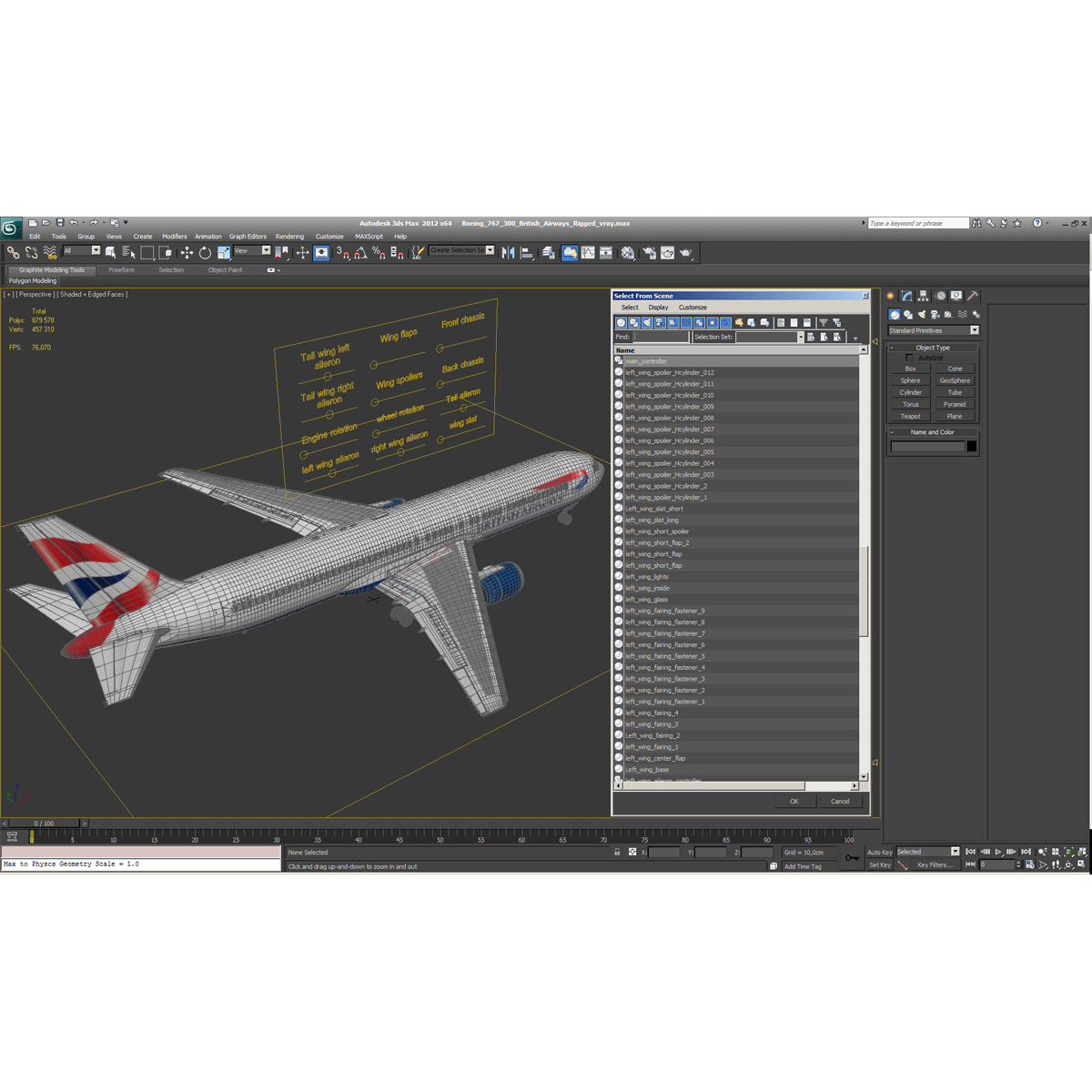 Boeing 767 300 British Airways Rigged 3D