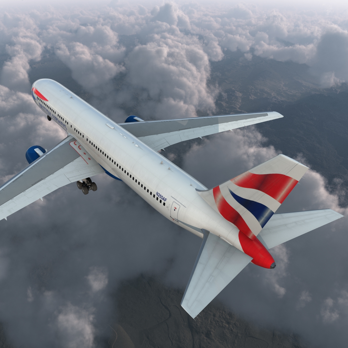 Boeing 767 300 British Airways Rigged 3D