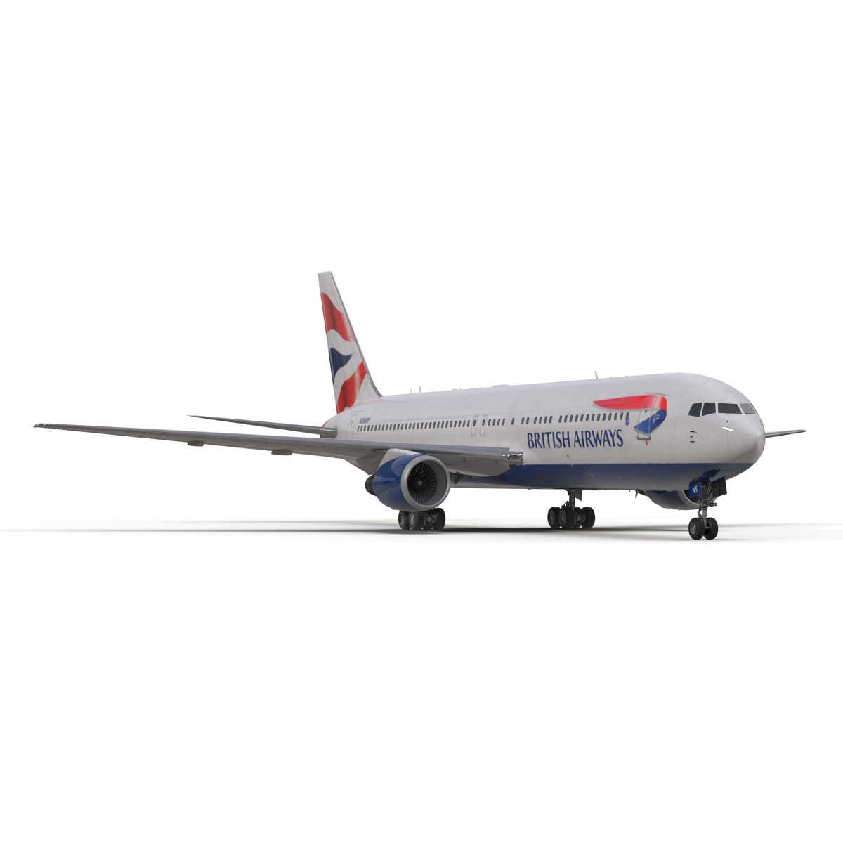 Boeing 767 300 British Airways Rigged 3D