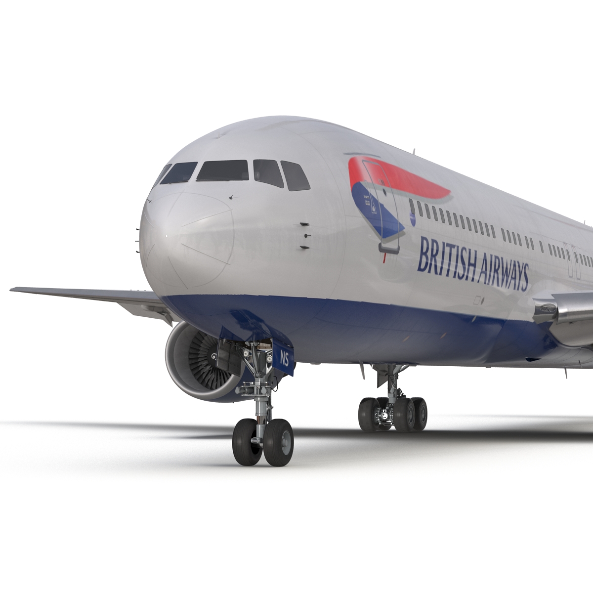 Boeing 767 300 British Airways Rigged 3D