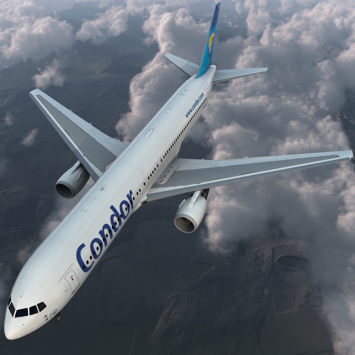 Boeing 767 300 Condor Flugdienst Rigged 3D model