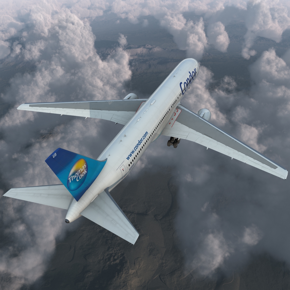 Boeing 767 300 Condor Flugdienst Rigged 3D model