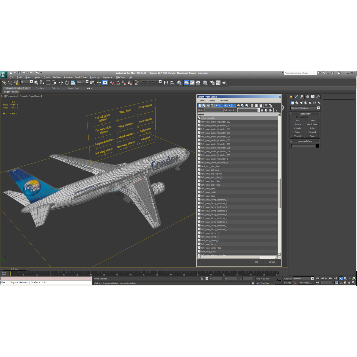 Boeing 767 300 Condor Flugdienst Rigged 3D model