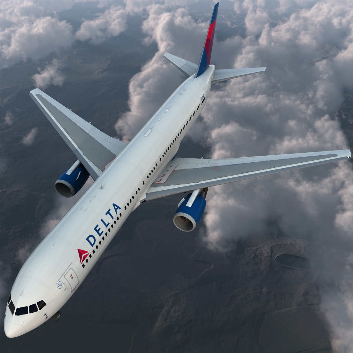 Boeing 767 300 Delta Air Lines Rigged 3D