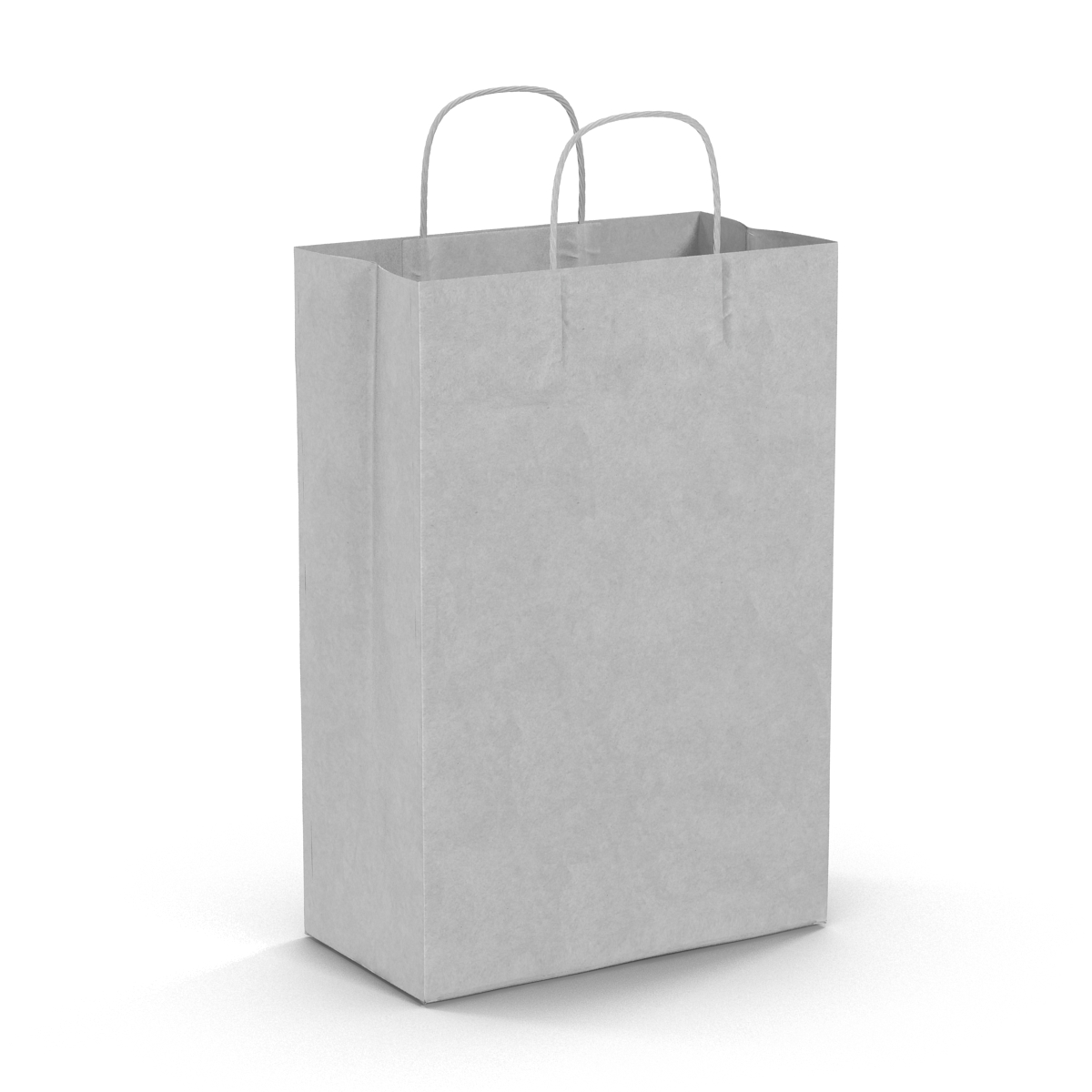 3D Handle Paper Shopping Bag White