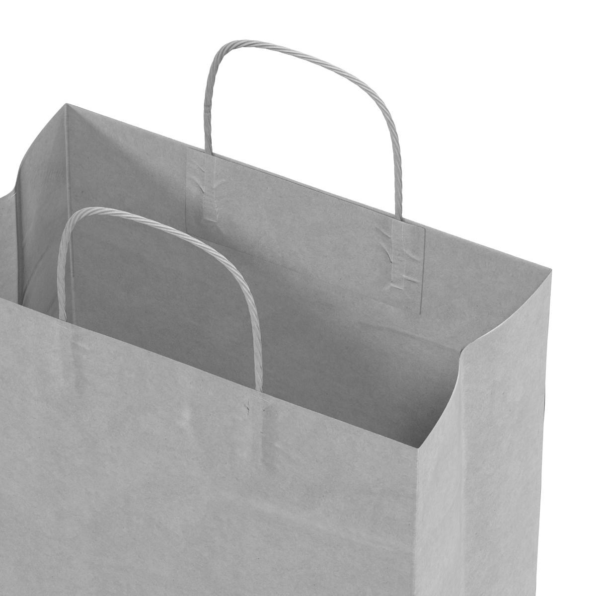 3D Handle Paper Shopping Bag White