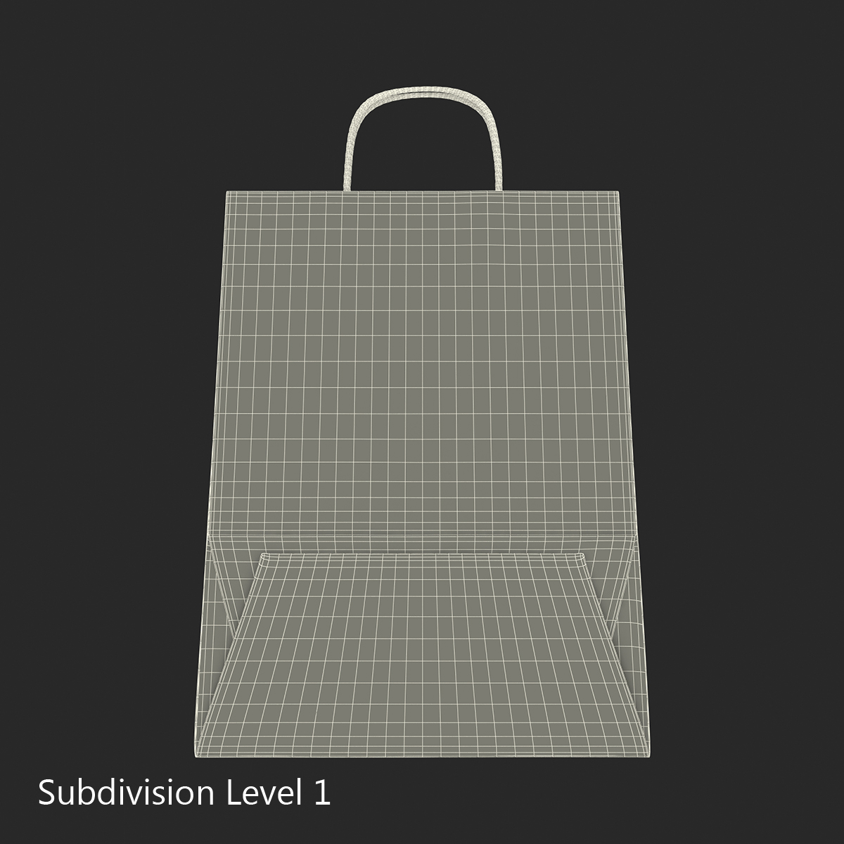 3D model To Go Bag with Handles Black Folded