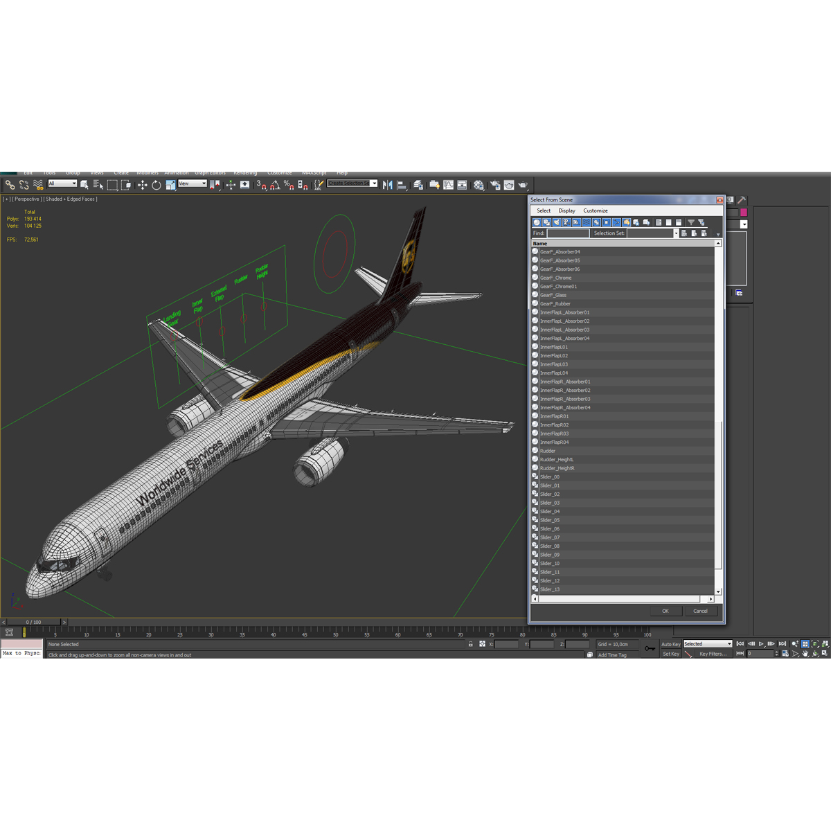 Boeing 757 300 UPS Airlines Rigged 3D model